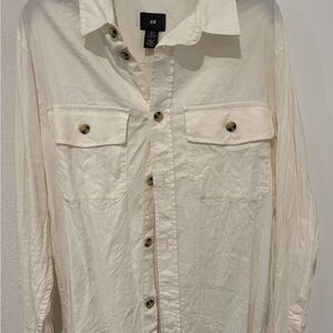 H&M Men's Off-White Shirt Jacket